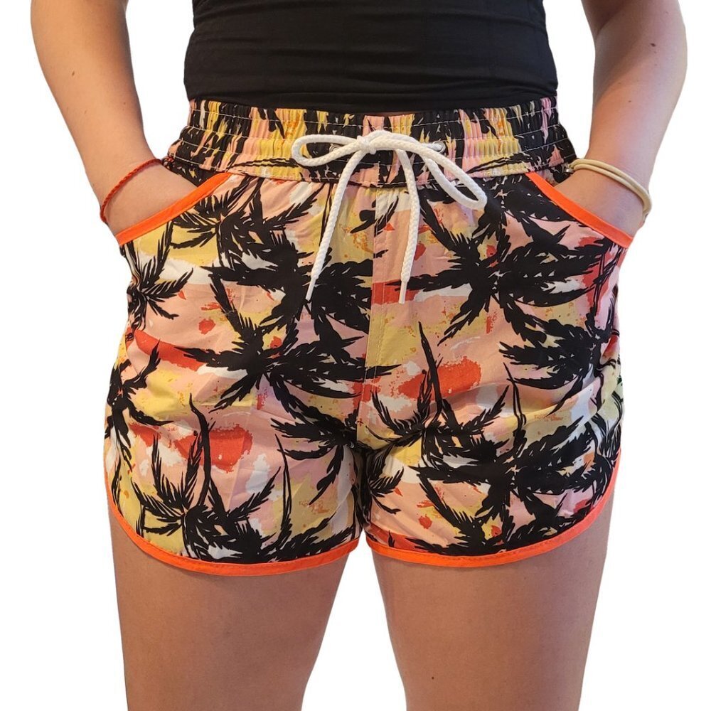 Beach Shorts, Junior Girls Bathing Trunks, Sunrise Print Style 6